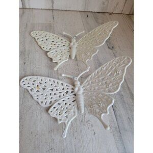 White butterfly large ornament Xmas set insect unique‎